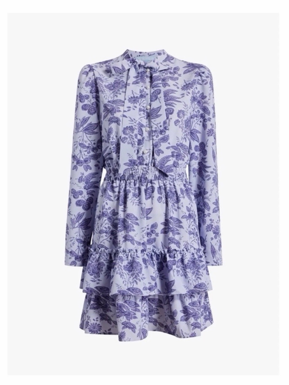 Hill House Home Lilac Purple Floral Talia Dress Bow Neck NWT